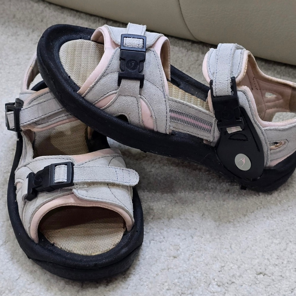 Lady Fairway Golf Sandals Women's Size 6 M Gray‎ Pink Spiked Soles Style 1751